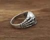 Cluster Ringe 925 STERLING SILBER Schädel Klaue Herren RING Schmuck Männer Geschenk A212284a