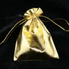 100pcs/lot Big 13x18cm Satin Organza Silver Gold Plated Jewelry Gift Packaging Organizer Storage Bags Drawbale Pouch