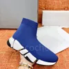 2022 plus haute qualité Designer bottes à tricoter chaussures décontractées de luxe femmes hommes en cuir à lacets plate-forme vitesse surdimensionnée 2.0 semelle baskets dépenser dame noir blanc rouge S6Sq #