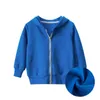 Autumn Winter Baby Hoodie Clothes Kids Boys Girls Zipper Villus Solid Simplified Coat Sweatshirt Clothing 211110