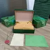 HJD 2022 Rolex Green Brochure Certificaat Watch Boxes Kwaliteit Gift Surprise Box Clamshell Square Exquisite Boxes Cases Bag Handbag209n