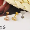 Silver Gold Rose Lip Rings Surgical Steel Labret Studs Ring Tragus Body Piercings Jewelry for Women Men