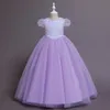 2022 блестки розовые линии цветочные девушки платья для девочек вечеринка детские выпускные платья Princess Pageant вечерние платья