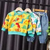 Bear Leader Baby Boys Dinosaur Clothes Sets for Kids Toddler Clothing 2021 Autumn Cartoon Sweatershirt Jeans Casual Costumes G1023