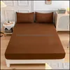 Beddengoed Benodigdheden Textiel Tuinlakens Sets Home Fashion Ginger Curry Effen kleur Hoeslaken Bed Er Sabana Sprei Rond Elastisch 90x2