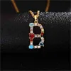 Nieuwe Jumbo 18K Vergulde Rvs Crystal Love Name Initial Arabische letter ketting