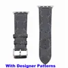 Fashion L Cinturini in pelle di design per Apple Watch Band 40mm 44mm 49mm 42mm Cinturini per braccialetti Black Square Designs Flower Watchband iWatch Series 8 7 6 5 4 3 2 SE Belt Stripes