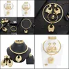 Earrings & Necklace Jewelry Sets Yoomuna African For Women, Gold Plated Set Womens Gift Drop Delivery 2021 Zclnd