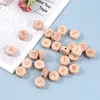 Alphabet en bois Beads Coffre-fort Lettre de coffre-fort à croquer 15mm Bêche inachevé Choix de bois Bois Diy Dentrant Accessoires pour la fabrication de bijoux artisanaux