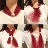 Mesh Scarf Pearl Pendant för kvinnor Tjej Elegant Vintage Böhmen Hängsmycke Spets Krage Kvinna Mode Dekor Halsband Smycken Gift