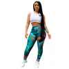 Kobiety Drukowane Dżinsy Desinger Kolorowe Kamuflaż Dresy Slim Fit Mid Waist Moda Famale Legginsy Damale Damskie Spodnie