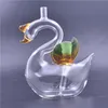 Creative Mini Swan Water DAB Буровые установки Bong Стеклянные нефтяные горелки Кальян для курения с силиконовым шлангом