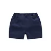 Top en top zomermode pasgeboren jongens formele kledingset katoenen rompertje top + shorts baby herenpak kinderjongenskledingsets 210309