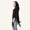 Scarves Women Winter Knit Hooded Poncho Cape Crochet Fringed Tassel Shawl Wrap Sweater5871502