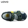 Uovo الصيف بنين أحذية العلامة التجارية الصنادل الأطفال الصنادل مغلقة اصبع القدم الصنادل الصنادل ذات جودة عالية للأولاد الكبار الولار 25 # -35 # 210306