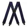 Heavy Duty Work Suspenders for Men 38cm Wide X-Back med 4 Plastic Gripper Clasps Justerbara Elastiska Byxor Byxor Braces-Svart