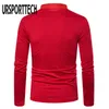 URSPORTTECH Solid Color T Shirt Men Long Sleeve Casual T-shirt Tops Clothing Spring Autumn Streetwear Fashion T-shirts 220309