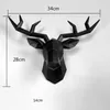 Home Decoration Accessories,3D Deer Head,Statue,Sculpture,Wall Decor,Animal Figurine Miniature,Modern,Living Room,Decorative Art 210827