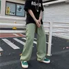 Harajpoo Coppia Pant Primavera Autunno Coreano INS Trendy Hip-Hop High Street Allentato Dritto Diffuso Casual Tinta unita Jeans 211129