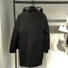 Erkek Yün Karışımları Vintage Erkek Tek Kelime Breasted Long Ceket Klasik Siyah Sonbahar Kış Çift Taraflı Yünlü Palto Sobretudo Maskulino Nadi