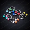 2st Colorful Nos Ring Septum Eyebrow Lip Stud Hoop Earring Circular BCR Tragus Helix Öron Piercing Body Smycken