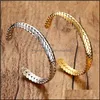 Charm Bracelets Jewelry Wide 8Mm Stainless Steel Cuff Open Wheat Bangle For Women Trendy Party Drop Delivery 2021 2Bwv5