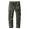 Pantaloni da uomo Pantaloni cargo in cotone solido Pantaloni da lavoro tattici militari all'aperto Pantaloni multi-tasche Abbigliamento moda uomo 210707