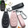 Leather Cover Case d Fiesta Focus 3 4 ST Mondeo Ecosport Kuga Ranger C-Max S-Max For Car Key Holder keychain