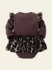 Baby Leopard Print Roogle Tram Combo Bodysuit Платье она