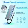 11 in 1 USB HDMI, VGA, 유형 C PD, 이더넷 RJ45 포트, SD / TF 카드, 3.5mm AUX, 호환 맥북 프로 / 공기가있는 4K HDMI 도킹 스테이션 어댑터