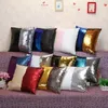 Kudde / dekorativ kudde Reversibel Sequin Cushion Cover Dekorativa Pillowcases för soffan Kuddar täcker målbara brev Cojines hem