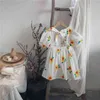 Gooporson Vestidos夏の幼児の女の子の花のドレス韓国のファッションの背中のない半袖プリンセスドレスかわいい子供服210715