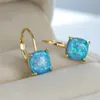 opal huggie earrings