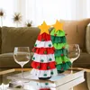 Árvore de Natal Champagne Garrafa de vinho cobre ornamentos de mesa linda mesa de jantar decoração de festa de natal sacos jjf10941