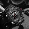 Basid Moda męska zegarki sportowe odporne na wstrząsy 50m Wodoodporny Zegarek LED Alarm Stoper Stopwatch Zegarki Wojskowe Mężczyźni 8040 G1022