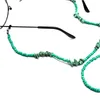 Ny mode grön turkos glasögon kedja kvinnor pärlstav hängande glidande läsning glasögon kedjehållare lanyard eyewear band