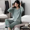 Pajamas For Women Cotton Pajamas Set Korean Clothes Women's Home Clothes Lounge Wear Pijama Hombre Long Sleeve Pyjamas Women 210622