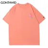 GONTHWID Stile cinese Hip Hop Casual Uomo Magliette Estate Drago Stampa T-shirt manica corta Cotone Streetwear Harajuku Magliette Top C0315