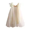 Sommer 2 3 4 6 8 10 Jahre Kindermode Tank Sommerkleid Blume rückenfreie Mesh-Hosenträger-Kleid für Kinder Baby Mädchen 210625