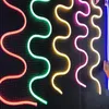 Yuvarlak LED Neon Burcu Su Geçirmez 14mm Çap Esnek 120 adet 2835 / M 360 Derece Aydınlatma Esnek Şerit AC 110 220 V