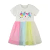 Jumping Meters Summer Girls Vêtements Princesse Robes Cute Party Kids Dress Unicorn Costume 210529