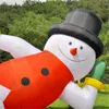 Jeux de plein air personnalisé décoration de Noël gonflable bonhomme de neige ballon air hiver caractère couché avec chapeau rouge pour USA2766