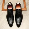 Oryginalna skórzana sukienka buty chaussure homme spiczasty palec z wytłoczonym Oxford Shoes aligator drukowanie formalne buty mężczyźni G20