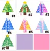 Tie Dye Xmas Tree Toys Sensory Push Bubble Pers Board Christmas Hat Santa Mitting Stocking Shape Poo Its Puzzle Party Ornament Dzieci Edukacyjny zabawka G69PFN91731755