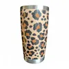 20 uncji Kubki ze stali nierdzewnej Leopard Picie Tubler Dwuście Wall Wine Glass Cup Insulated Coffee Cup