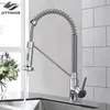 Chrom / Black Style Kitchen Spring Faucet Pull Down Faucet Pojedynczy Uchwyt Mikser Wody Tap 360 Rotacja Kuchnia Mikser wodny Tap 210724