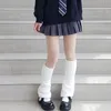 Socks & Hosiery Flared Women Kawaii White Winter Loose Boot Stocking Girl Uniform Knitted Cute Knee-High Fluffy T105