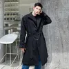 Men's Trench Coats Male Women Vintage Fashion Long Jacket Khaki Black Outerwear Men Double Collar Loose Trenchcoat