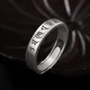 Kluster Ringar Silver 925 Ring Kostym Smycken Vintage Sex-karaktär Mantra Sterling Justerbar öppning