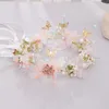 Romantiska Kvinnor Headband Sweet Butterfly Flower Fairy Wreath Hairband Party Headpiece Bridal Bröllop Smycken Tillbehör XH J0121